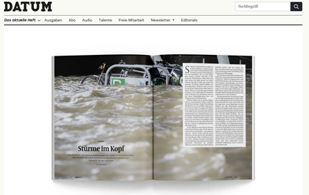 Screenshot zu Link für Artikel mit Magazin Datum